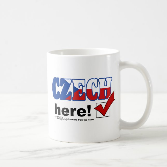Caneca De Café Tcheco aqui (luz) (Direita)