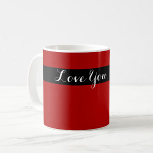 Caneca De Café Te Amo - Design Contemporâneo Negro Vermelho