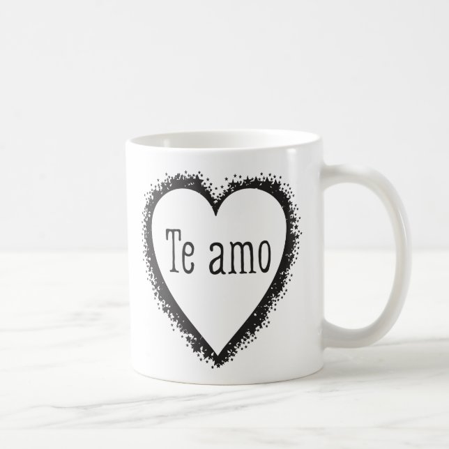 Caneca De Café Te amo, eu te amo no espanhol (Direita)