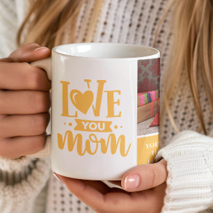 Caneca De Café Te Amo Mãe Dia de as mães Amarelo Presente