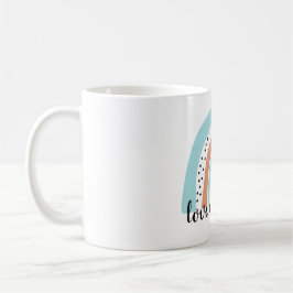 Caneca De Café Te Amo Mais Arco-Íris Coração Azul Peach