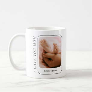 Caneca De Café Te Amo Mamãe Bebê Foto Moderno Simples Dia das Mãe