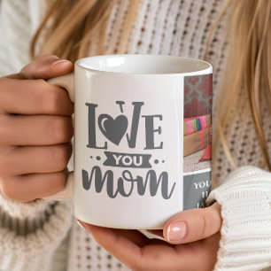 Caneca De Café Te Amo Mamãe Presente do Dia das Mães Cinza