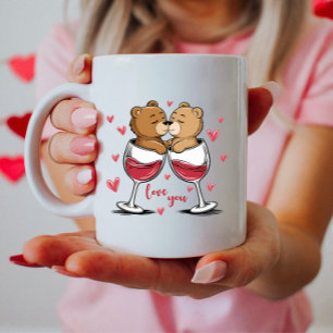 Caneca De Café Te Amo, Urso Casal