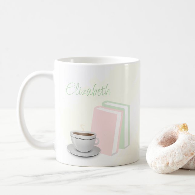 Caneca De Café Tea & Books Bridal Shower (Com Donut)