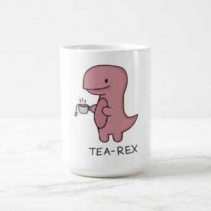 Caneca De Café Tea-Rex, Dinossauro Fofo, Amante Divertido de Dino