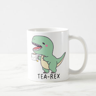 Caneca De Café Tea Rex Divertido Tiranossauro T-Rex Amante Kawaii