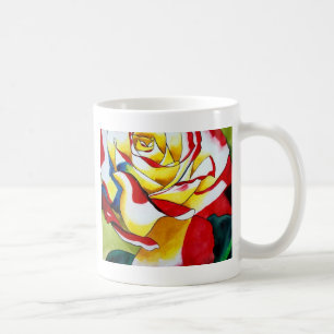 Caneca De Café Tea Rosa watercolor original art Flower