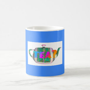 CANECA DE CAFÉ TEA? TEAPOTA EM AZUL