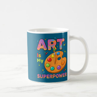 Caneca De Café Teacher - Art Is My Superwer Art Teacher Drawing P