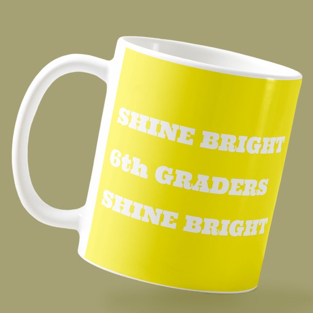 Caneca De Café Teacher Gift | Colourful Uplifting Message (Shine Bright Children Shine Bright Mug )