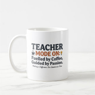 Caneca De Café Teacher Mode On style quotes