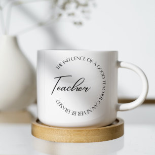 Caneca De Café Teacher Mug, Elegante Minimalista, Boho Rainbow