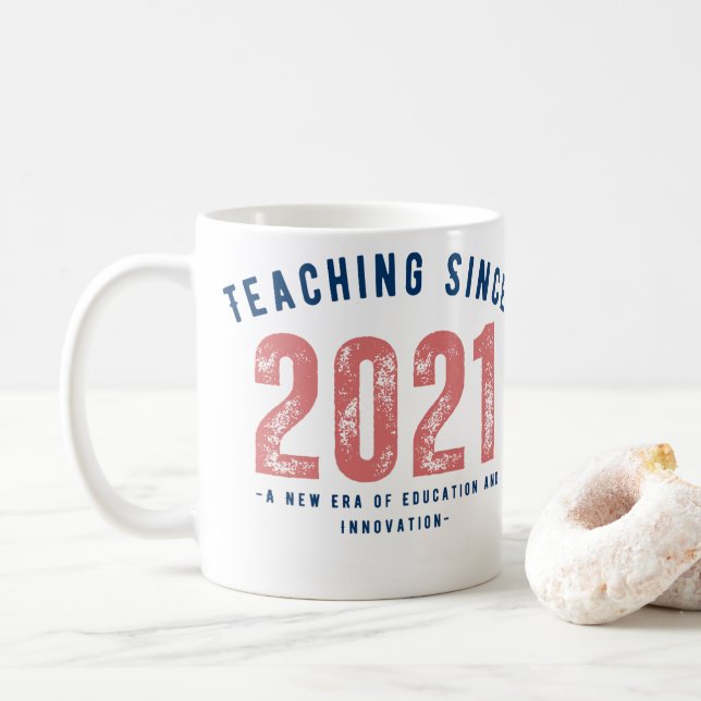 Caneca De Café Teacher Mug | Teaching Since 20212 (Com Donut)