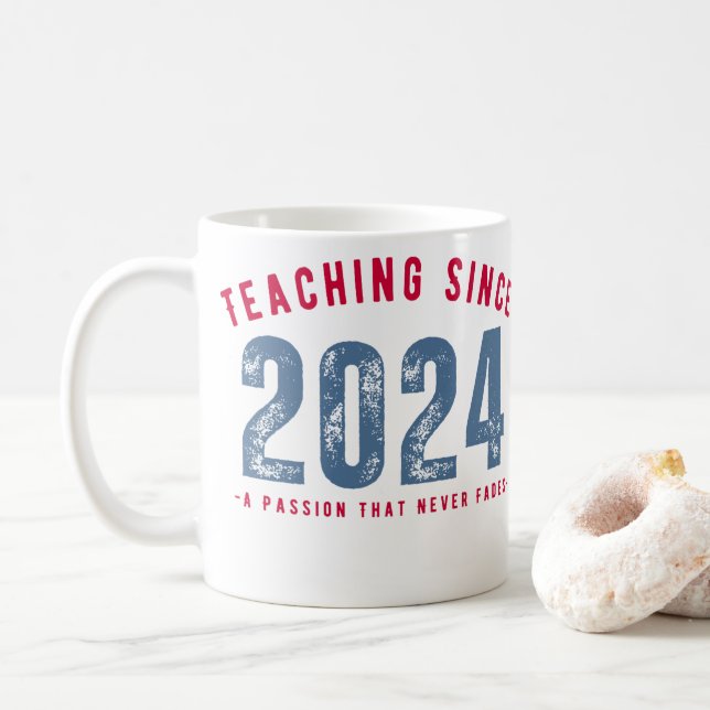 Caneca De Café Teacher Mug | Teaching Since 2024 (Com Donut)