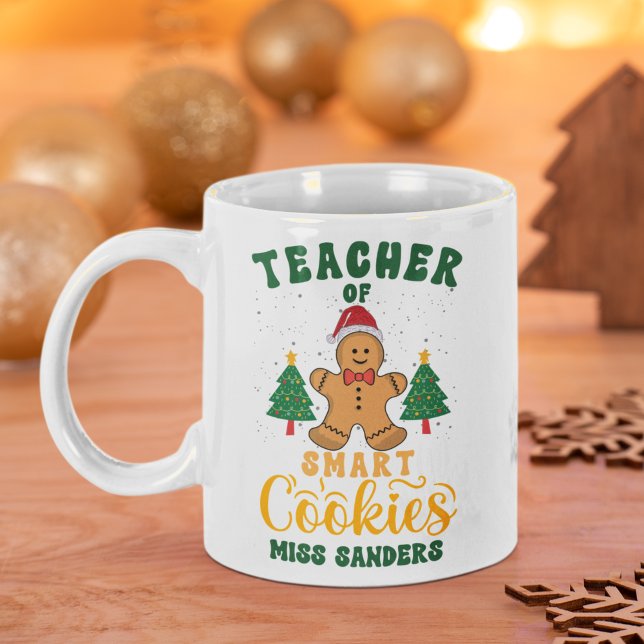 Caneca De Café Teacher of Smart Cookies Funny Teacher Christmas (Criador carregado)
