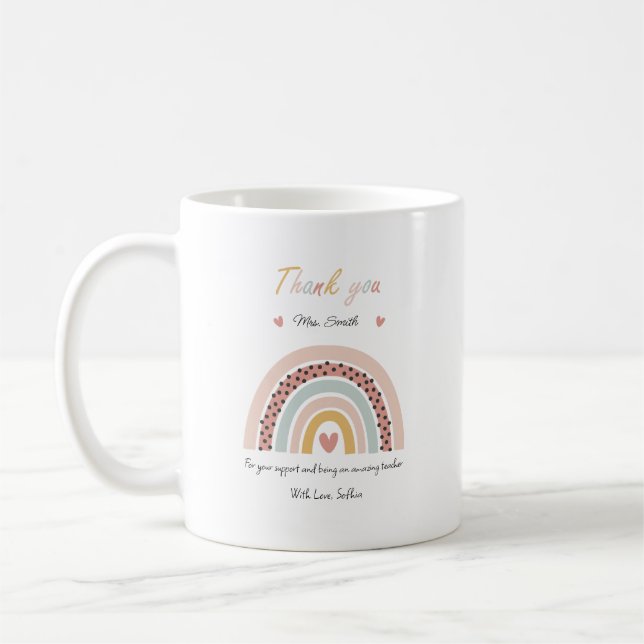 Caneca De Café Teacher thank you Rainbow Mug (Esquerda)