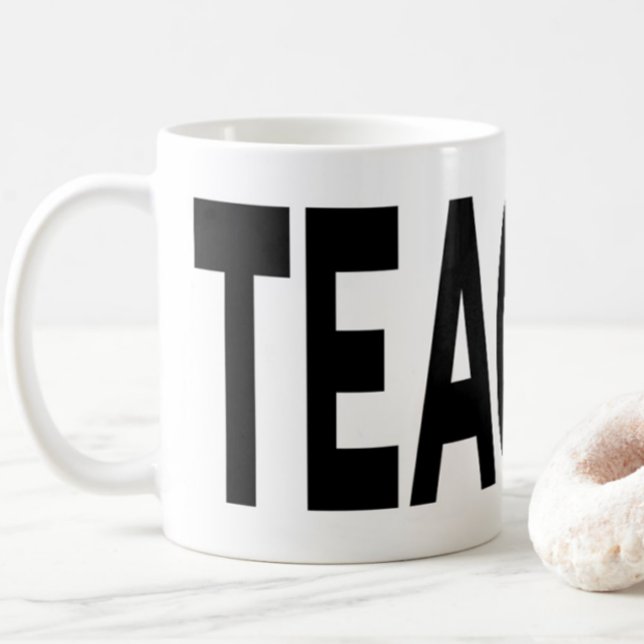 Caneca De Café TEACHER Typography Educator Appreciation Gift (Criador carregado)