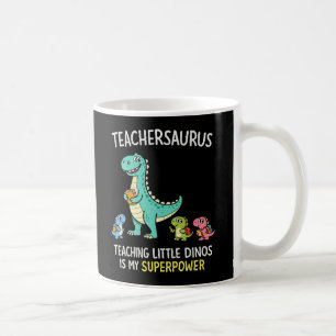 Caneca De Café Teachersaurus humor de professor com pequenos dino