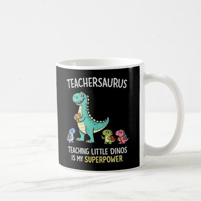 Caneca De Café Teachersaurus humor de professor com pequenos dino (Direita)