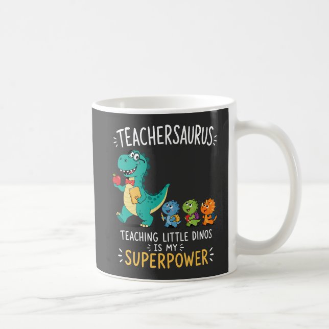 Caneca De Café Teachersaurus humor de professor com pequenos dino (Direita)