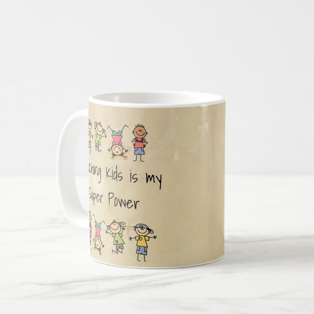 Caneca De Café Teaching Kids is My Super Power  (Frente Esquerda)