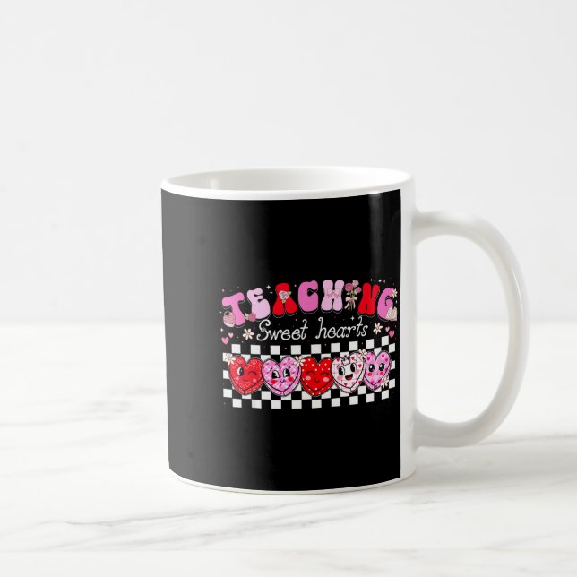 Caneca De Café Teaching Sweet Hearts Floral Valentine Girl Women  (Direita)