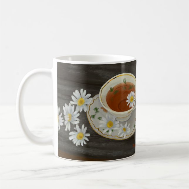 Caneca De Café Teacup com Flores que Uplifam Verso (Esquerda)