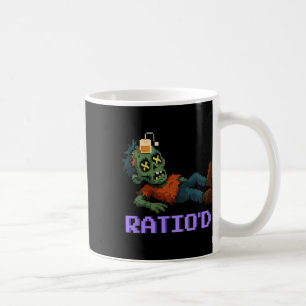 Caneca De Café Teag Npc Gamer de Zumbi Pixelado com Ratio Baixo n