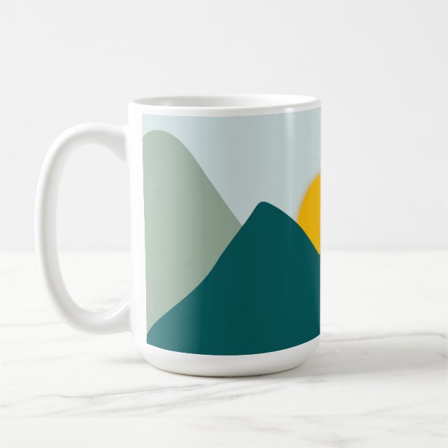 Caneca De Café Teal Boho Mountain Mug (Esquerda)