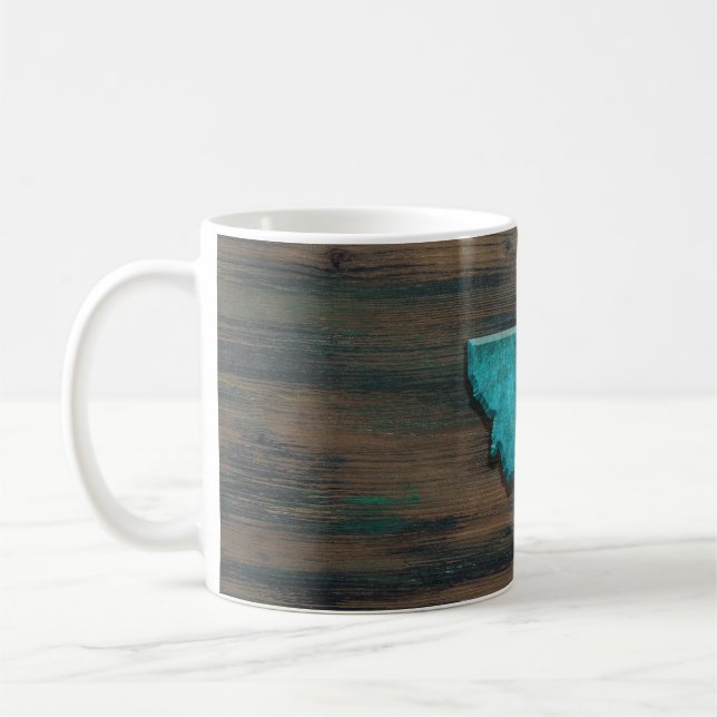 Caneca De Café Teal em forma de estado de Montana (Esquerda)