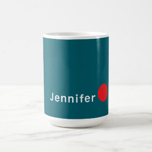 Caneca De Café Teal Escuro Moderno Minimalista Seu Nome