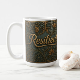 Caneca De Café Teal Gold Resilient Affirmation Classic Mug