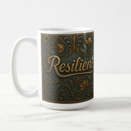 Caneca De Café Teal Gold Resilient Affirmation Classic Mug