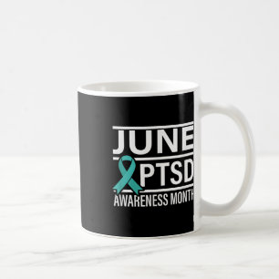 Caneca De Café Teal Ribbon June Ptsd Awarness Mês