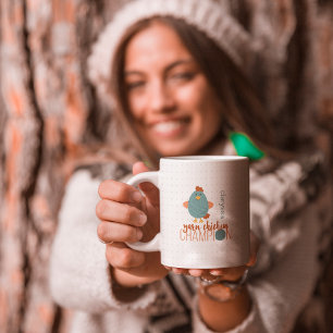 Caneca De Café Teal & Rust Yarn Chickion Champion Café Mug