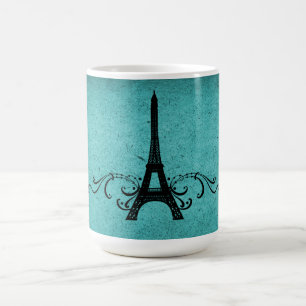 Caneca De Café Teal Vintage French Flourish Mug