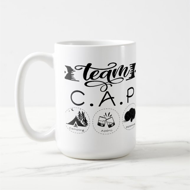 Caneca De Café Team C.A.P Camping Apéro Pétanque (Esquerda)
