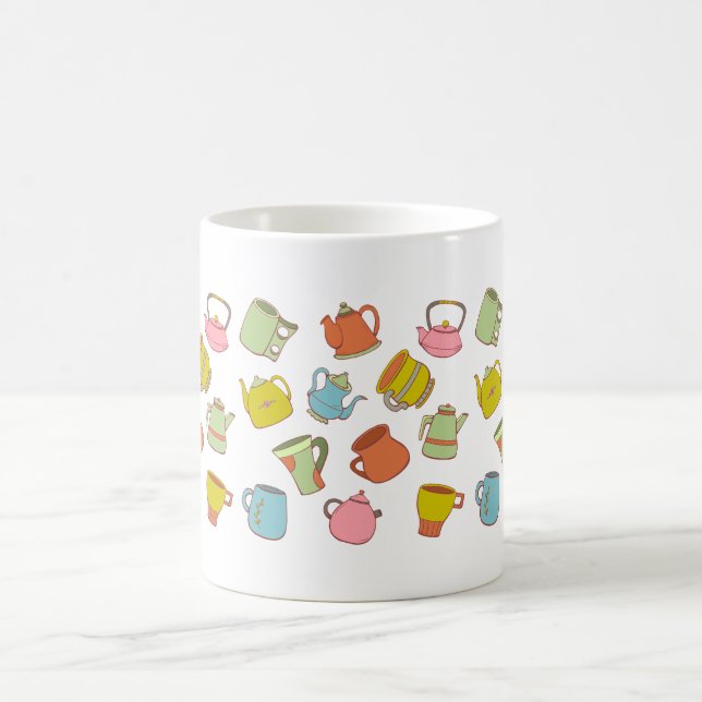 Caneca De Café Teapot & Cup Pattern  (Centro)