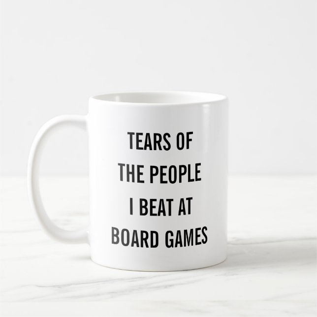 Caneca De Café Tears of the People I Beat at Board Games  (Esquerda)