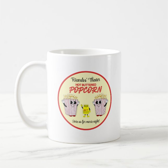 Caneca De Café Teatro de Cinema Familiar com Pipoca com Manteiga  (Esquerda)