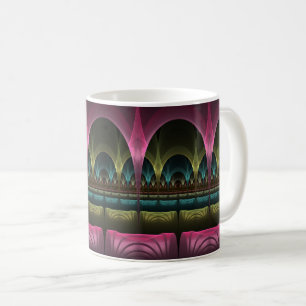 Caneca De Café Teatro de Fantasia, Abstrato de Arte Fractal Color