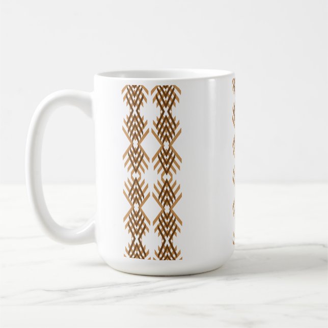 Caneca De Café Tebeb Tear Geométrico – Padrão Tribal Etíope (Esquerda)