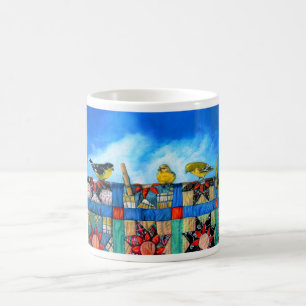 Caneca De Café tecido 11 x 14 dos passarinhos n para 16 x 20