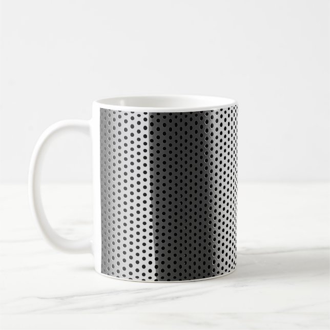 Caneca De Café Tecido branco e preto de ponto polca (Esquerda)