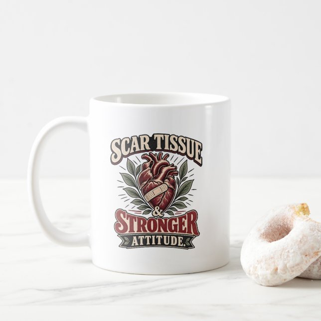 Caneca De Café Tecido Cicatricial & Atitude Mais Forte (Com Donut)