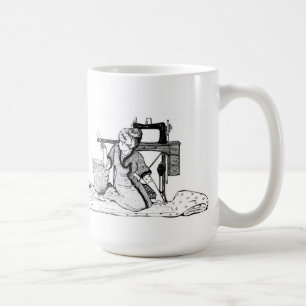 Caneca De Café Tecido do corte da mulher - amor de I para sew a