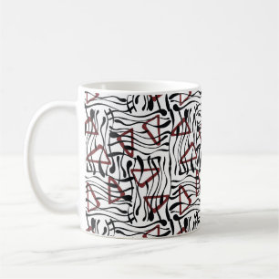 Caneca De Café Tecido Geométrico: Design de Padrão Artístico.