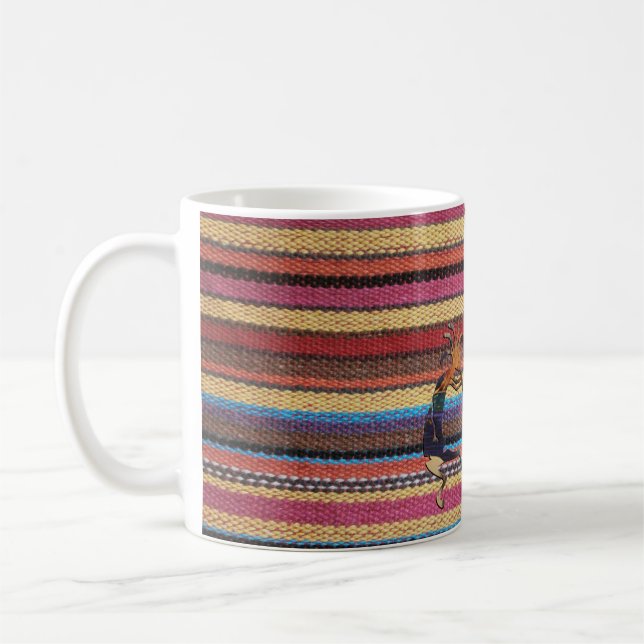 Caneca De Café Tecido Stripes Padrão Colorido I + KOKOPELLI (Esquerda)