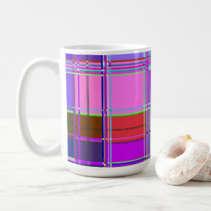 Caneca De Café Tecido Xadrez Rosa Padrão de Tecido Madras